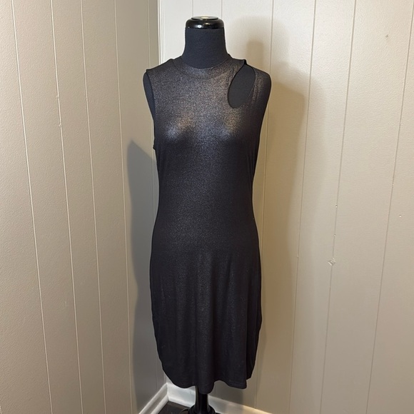 Bar III Women’s Large Mini Dress Sleeveless Cutout Shimmery Flex Stretch - Picture 1 of 7